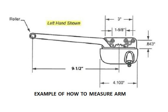 Windsor old style straight arm operator for the Next Dimension vinyl casement prior to September 2009 (current replacement is the ellipse style) we will ship the old flat style until inventory depleted