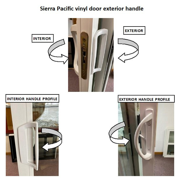  Sierra Pacific vinyl sliding door handle for  Single point hardware ( comes as handle set only , no mortis latch)