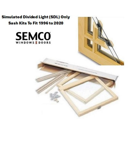 1996 to 2020 (SIMULATED DIVIDED LIGHT)Double Hung replacement sash kits to  fit old SEMCO "Easy Tilt"  Window manufactured from 1996 to 2020 