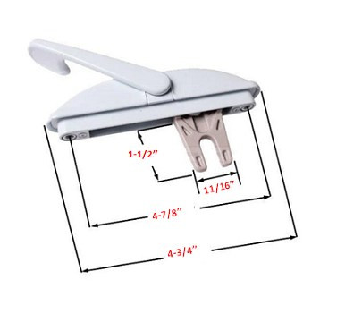 Almond Sash Lock  ( 1/2'' FORK STYLE) reversible, Works with Left or Right hand casement