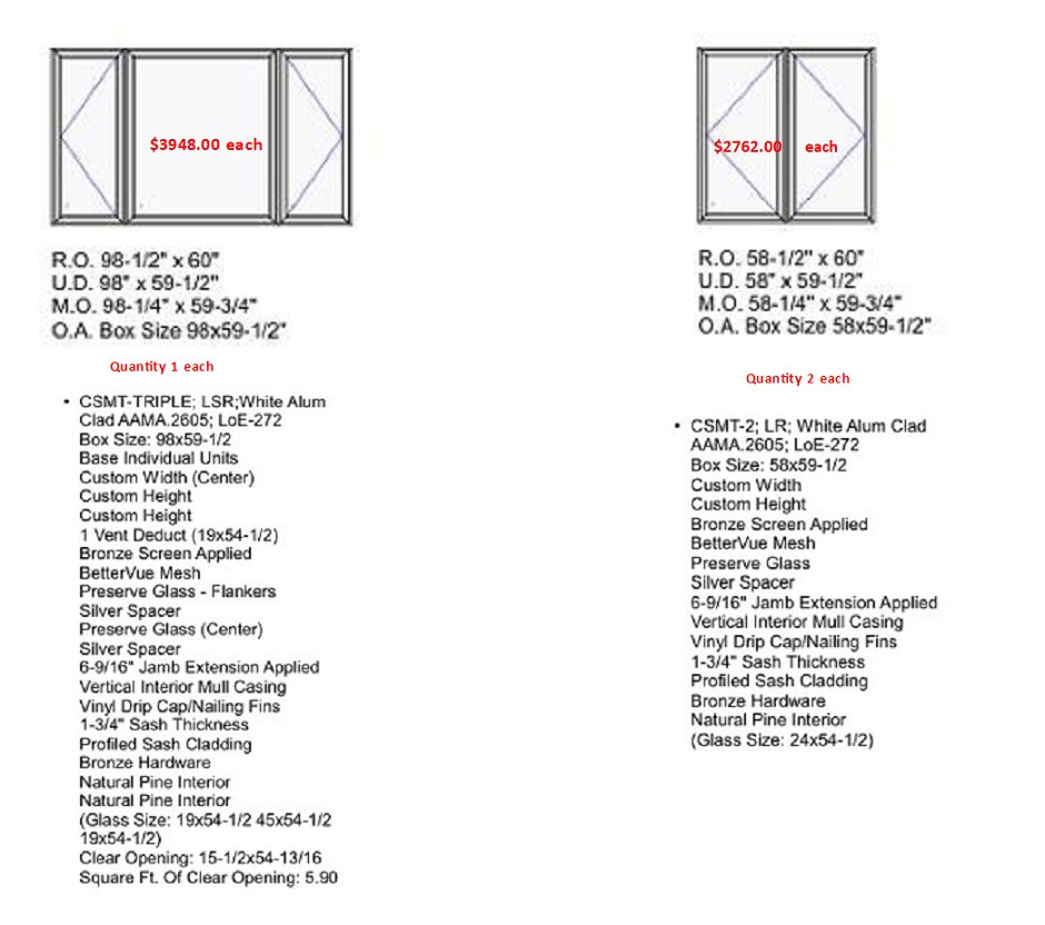 Zach Arness : three complete windows per specs on attached illistration : QT: MJC BID 351 REV 1    3/23/26...Shipping quote based onn all three units ordered at same time