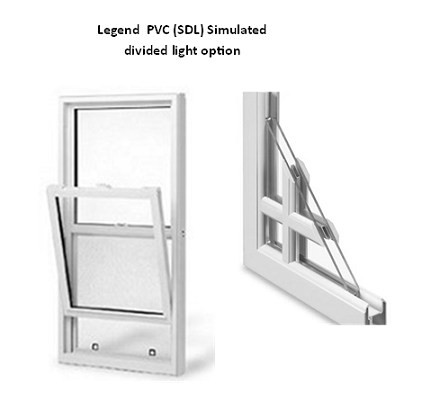 SIMULATED DIVIDED LIGHT ONLY Windsor Double hung (WHITE SASH ONLY)  to fit "LEGEND SERIES" (PVC) units : NOTE: anything produces prior to June of 2015 will require both top and bottom sash.