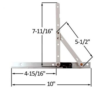 (HINGE SET) 10'' TOP & 10" BOTTOM SET HINGE ARM & (2) TRACK  #799260