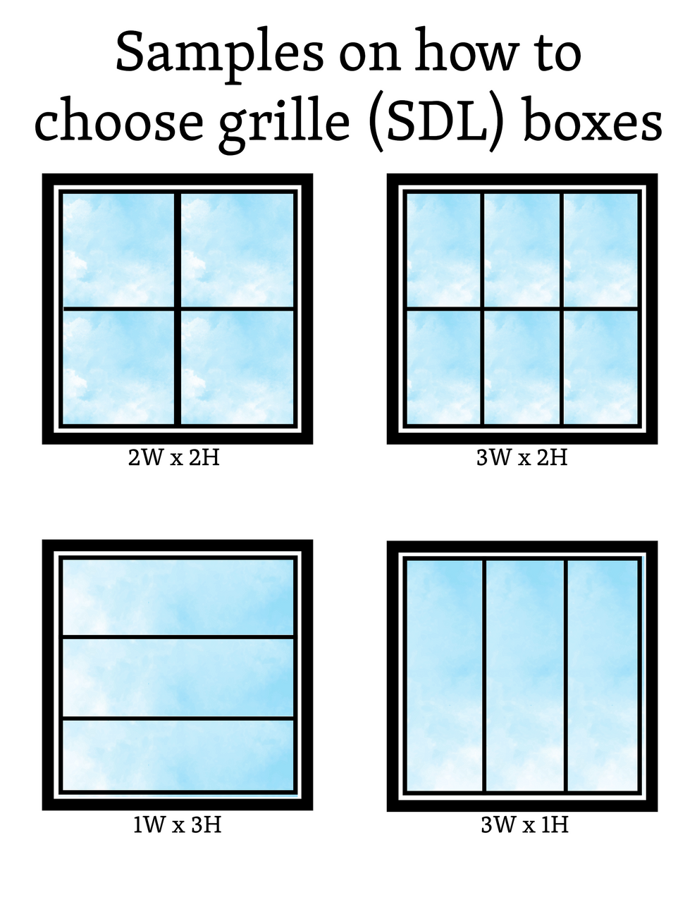 Frontline UNASSEMBELED PICTURE WINDOW grilles SQUARE BOX STYLE