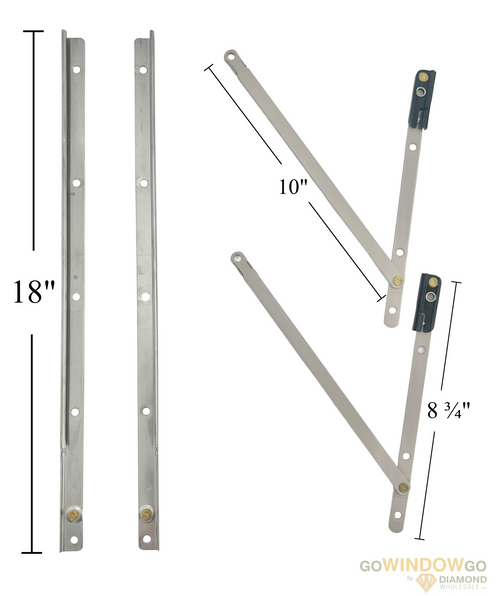18'' Awning hinge arms & tracks LCN# 199952 RH trk, 199590 KH trk, 180087 RH hng, 180085 LH hng