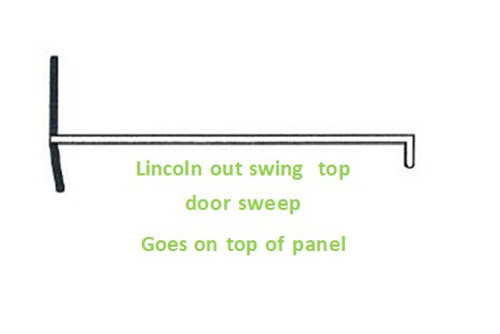 Top door sweep for Lincoln out swing door. comes as (1) 48'' piece