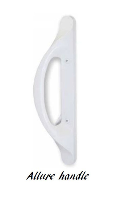 Windsor "ALLURE" sliding door handle set (none keyed) for Next Dimension vinyl sliding door (does lock from interior) Fits both wood and vinyl door