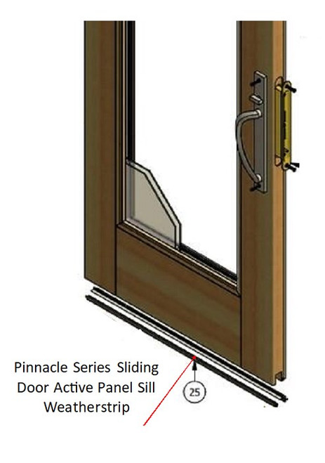Windsor Pinnacle Series clad sliding door Active panel weather strip (comes 96'' long ) #2381654