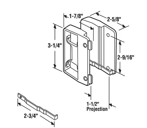 Windsor Next Dimension  Old Style screen door latch assembly (with keeper) 