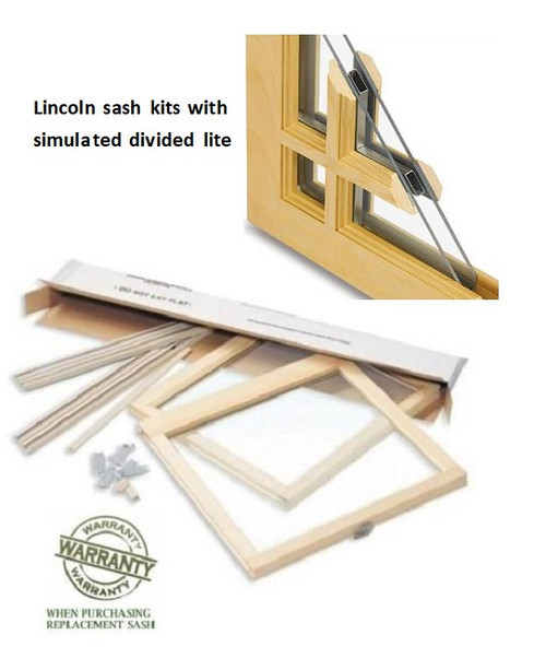 POST 2004 LINCOLN DOUBLE HUNG REPLACEMENT SASH KITS " DIVIDED LIGHT ONLY"  FOR EXISTING LINCOLN WINDOWS (Manufactured after 4/26/04)