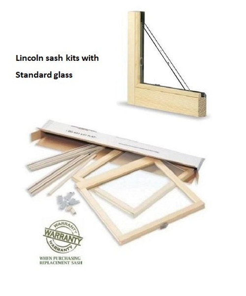 POST 2004 LINCOLN DOUBLE HUNG  REPLACEMENT SASH KITS "CLEAR GLASS ONLY" FOR EXISTING LINCOLN WINDOWS (Manufactured  After 4/26/04)