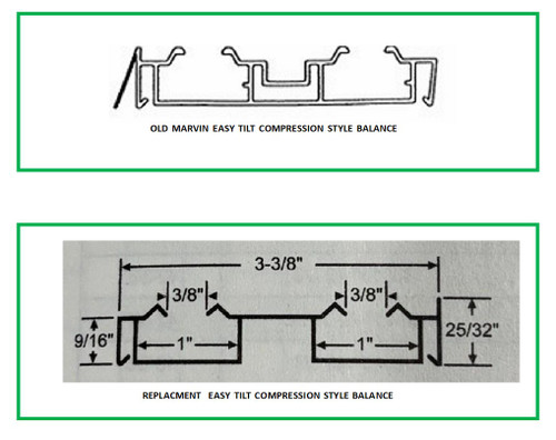 Marvin replacement jamb liners with balances installed for the old Marvin compression tilt double hung manufactured from 1980-1999 (Includes new tilt pins)