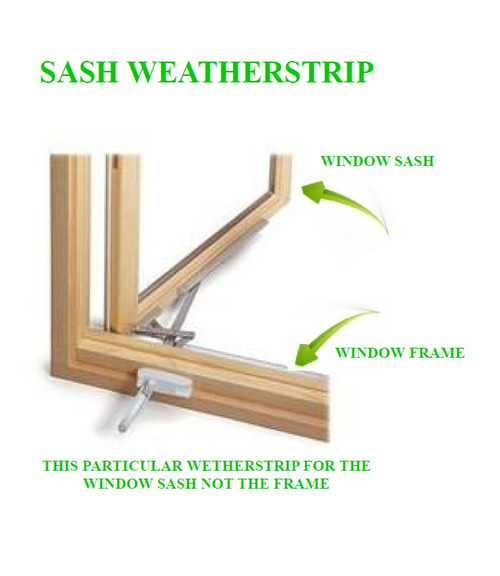 Casement Sash Weather Strip  Kit:   ( includes qty (4) 72'' pieces of weather strip.
