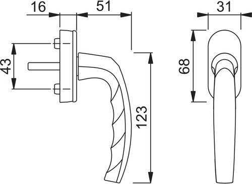 Sylwia Ciesielka :Test handle 10761778:  099/US952Turn&Tilt window handle Secustik neutral F9016 traffic white 10 mm lugs, with stop positions, white 7 mm / projecting 32-42 mm 90° HOPPE-Logo M5x45 mm + M5x50 mm non-cancellable