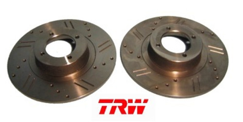Brake Rotor Set TRW Drilled and Slotted, MGB