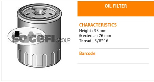 Oil Filter 5/8 Opening Spitfire (See Note) Midget 1500