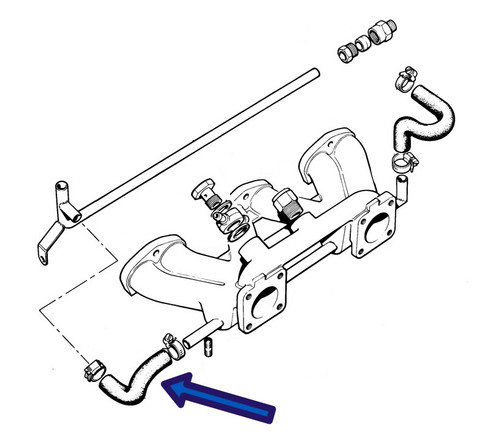 Hose TR6 Manifold Outlet Silicone