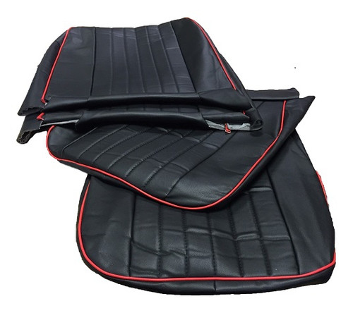 Seat Cover Kit Black Red Piping Vinyl Midget 70 to 79