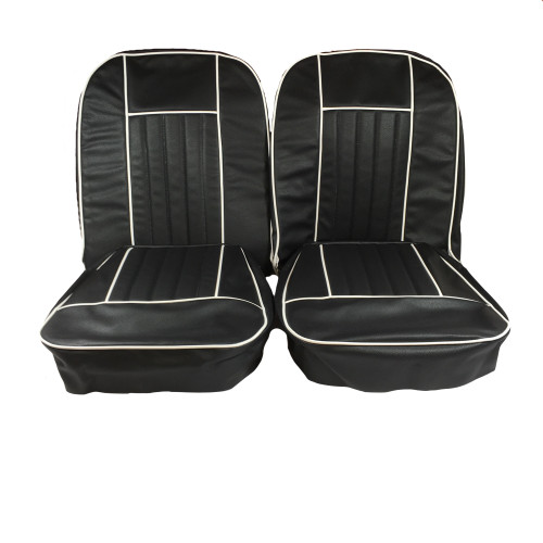 Seat Cover Kit Black White Piping Vinyl Sprite Midget 65 to 68