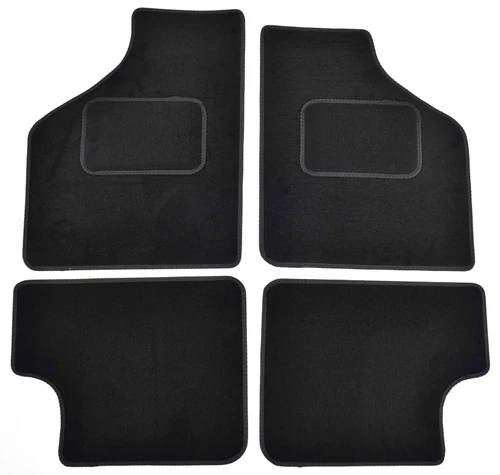 Black 4-Piece Floor Mat Set Classic Mini