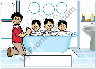 Bath Time Dad 3 Boys