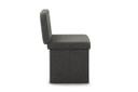 Honeypot Furniture Aiyana Foldable Storage Ottoman with Backrest Dark Grey 