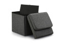 Honeypot Furniture Aiyana Foldable Storage Ottoman with Backrest Dark Grey 