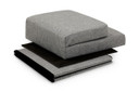 Honeypot Furniture Aiyana Foldable Storage Ottoman with Backrest Grey 