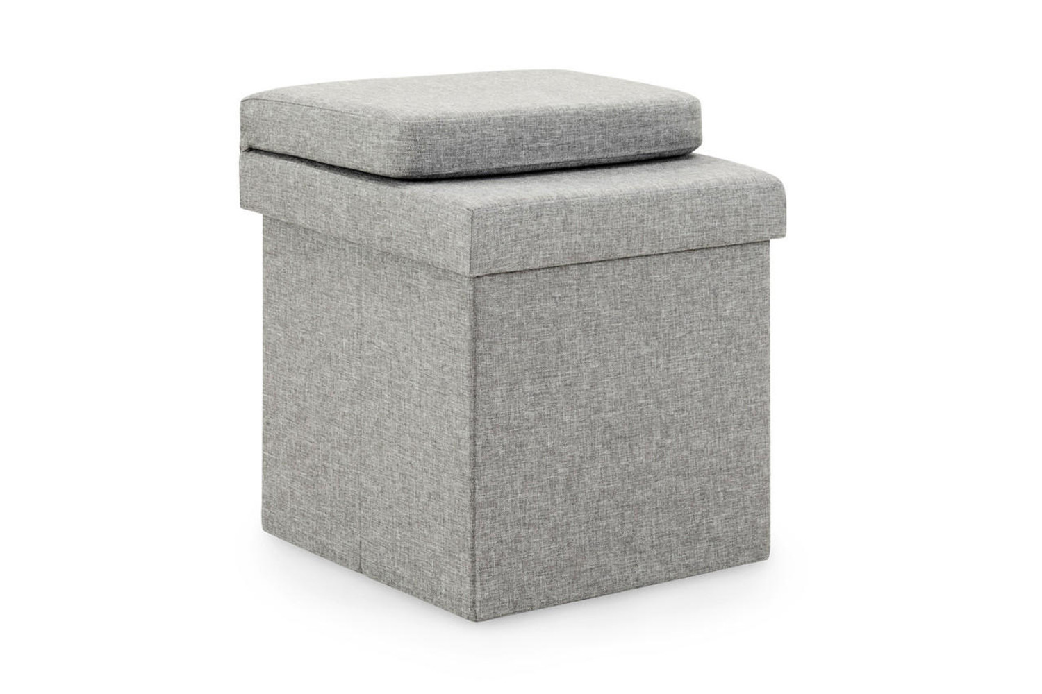 Honeypot Furniture Aiyana Foldable Storage Ottoman with Backrest Light Grey 