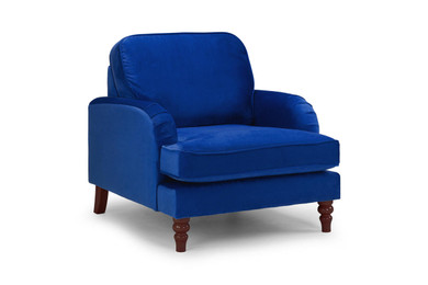 Honeypot Furniture Rupert Sofa Plush Blue Armchair