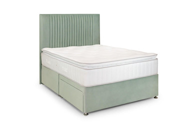 Honeypot Furniture Bea 2 Drawer Bed Double Plush Sage 2 Drawers 