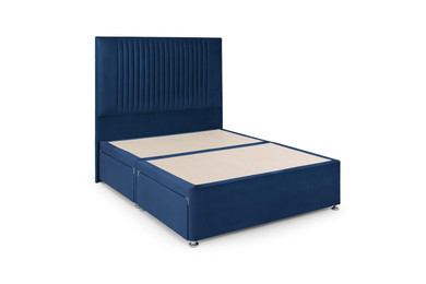 Honeypot Furniture Bea 4 Drawer Bed Double Plush Navy 4 Drawers 
