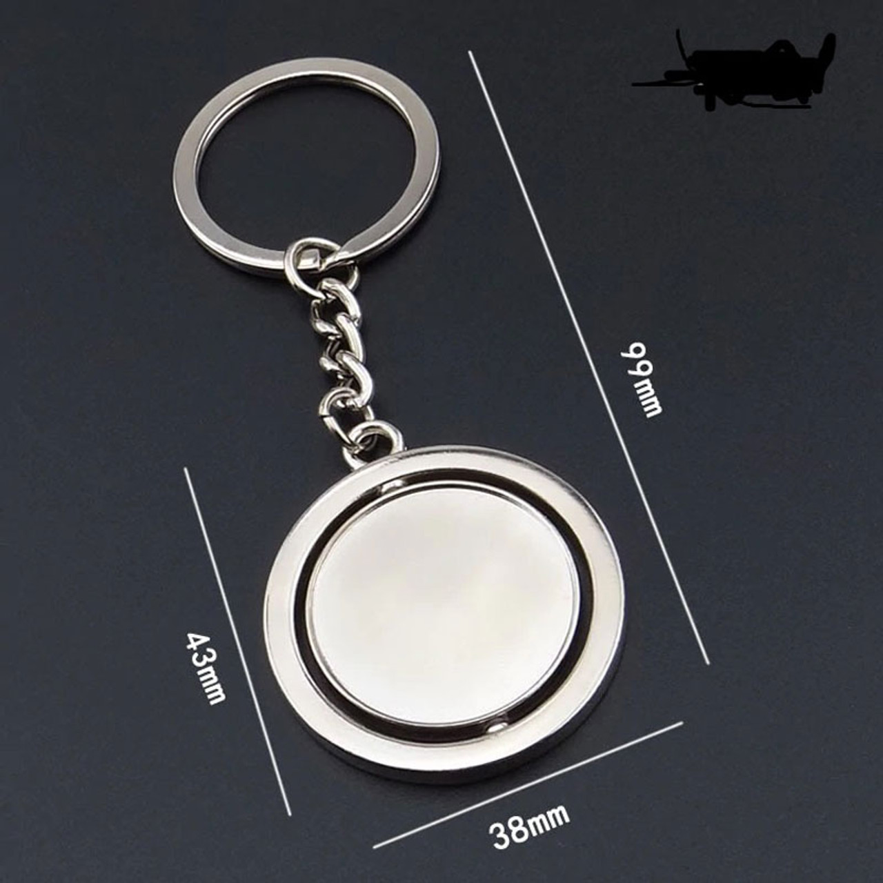 Stainless steel key ring 360° Spin Cowhide keychain FEGVE