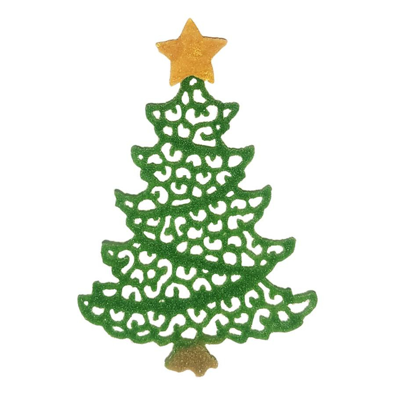 COE96 Fusible Waterjet Cut Glass Large Christmas Tree. Size: 3 x 3.