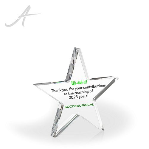 Celeste Star Acrylic Paperweight Award - UV Print