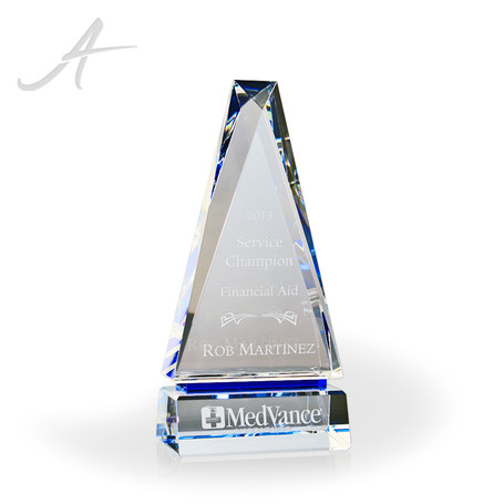 Sapphire Pinnacle Crystal Award Front