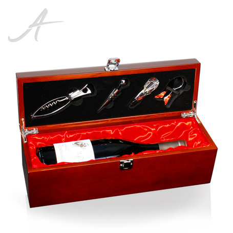 Eau-de-Vie Rosewood Wine Box with Tools Open