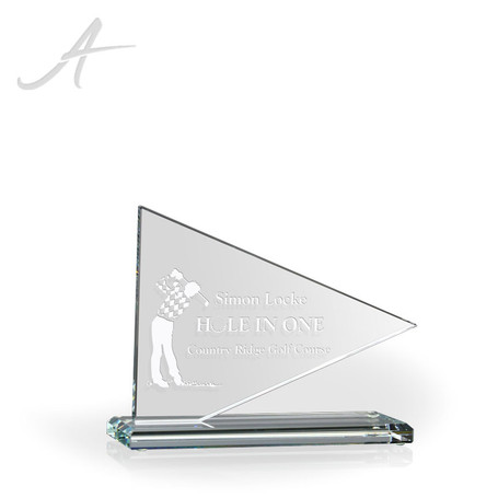 Golf Flag Glass Awards Large