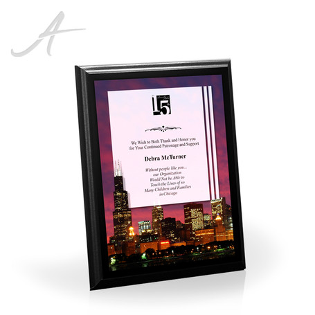 Full Color Chicago Skyline Plaque Small