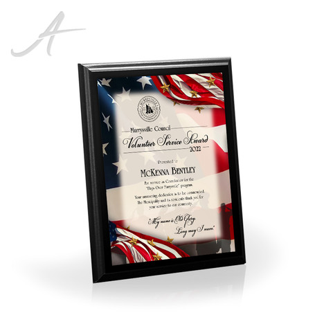 Full Color American Flag Plaque 8x10