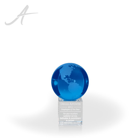 Blue Frosted Crystal Globe