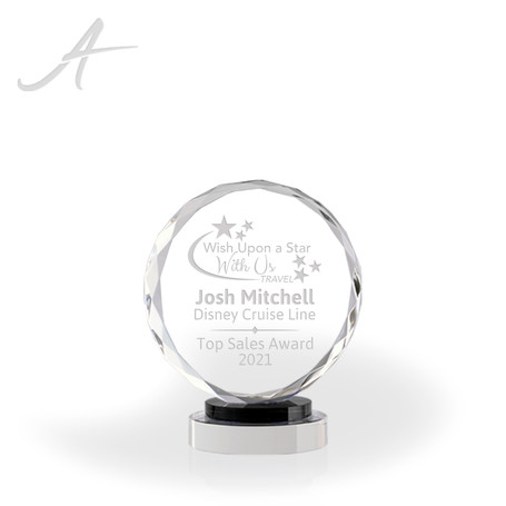 Treasure Crystal Award - Black Accent Large