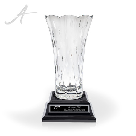 Aldona Crystal Vase Award on Base