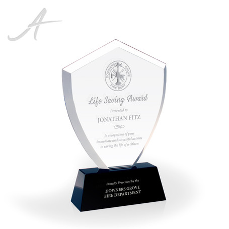 Denver Engraved Crystal Shield Award