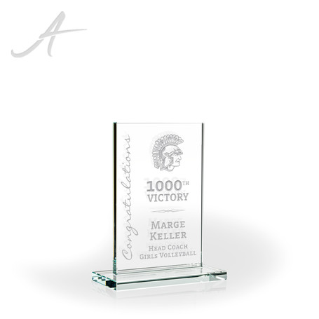 Acclaim Engraved Crystal Award small etched