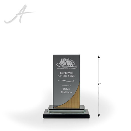 Smoke Glass Tower Award - X small with Measurement