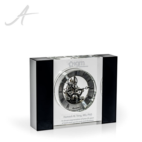 Luxe Black and Crystal Fused Clock