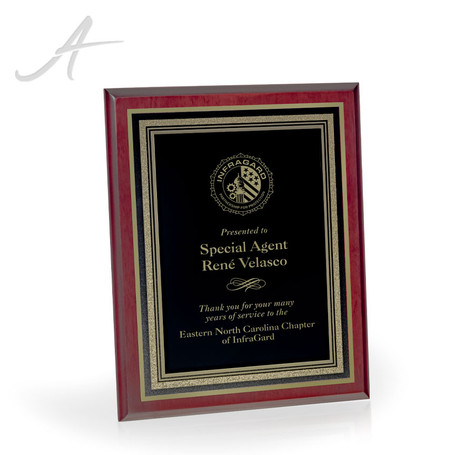 Carlos Mahogany Finish Award Plaque - 8 x10