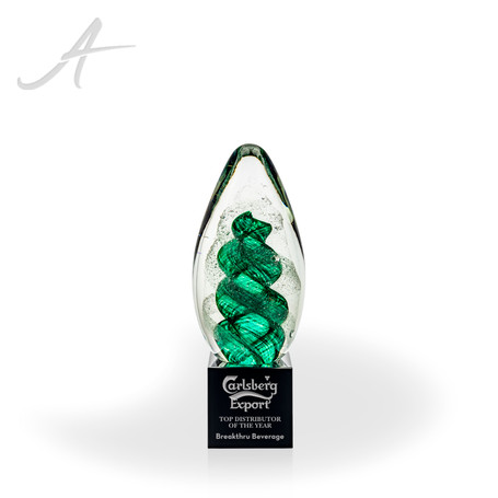 Clifton Art Glass Egg Award - Black Cube Front