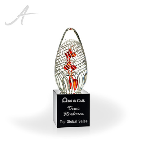 Ada Art Glass Egg Award - Black Cube